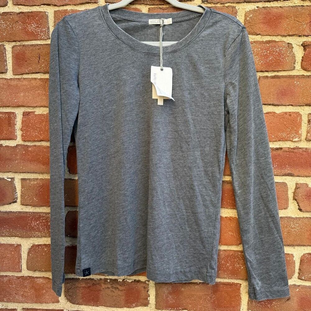 Barefoot Dreams Women's Malibu Collection Long Sleeve Burnout Tee Black S NWT